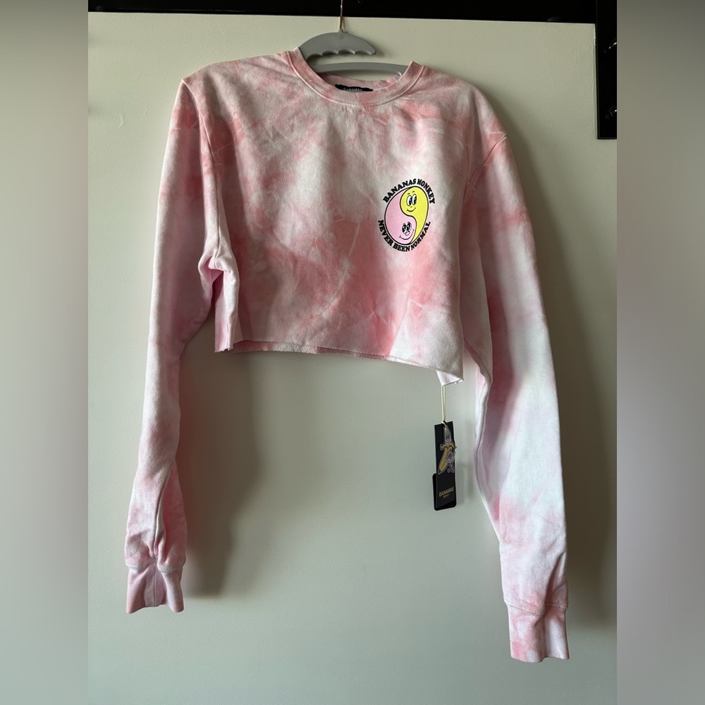 Bananas Monkey Size S/M Cropped Sweatshirt